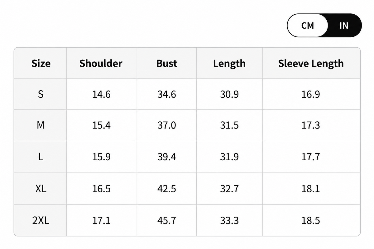 Size chart