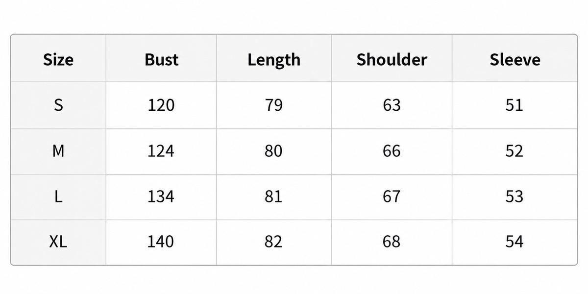 Size chart